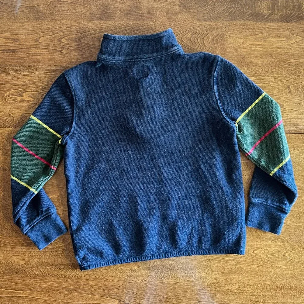 Gap quarter-zip stripe-sleeve sweater S 6-7
